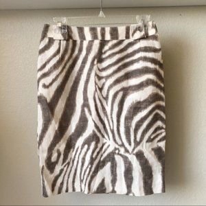 MaxMara 100% Linen Zebra Pencil Skirt. Size 6